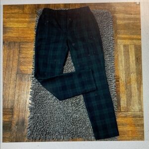 Zara Tartan Plaid Trousers - Navy and Forest Green